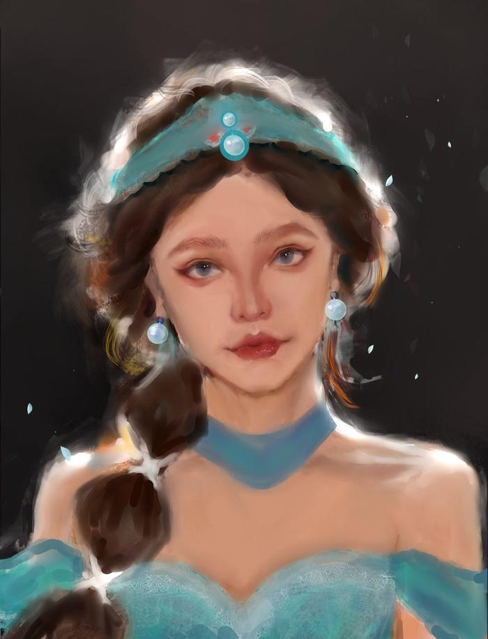 神灯少女插画图片壁纸