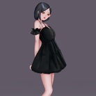 小黑裙子模特二次元