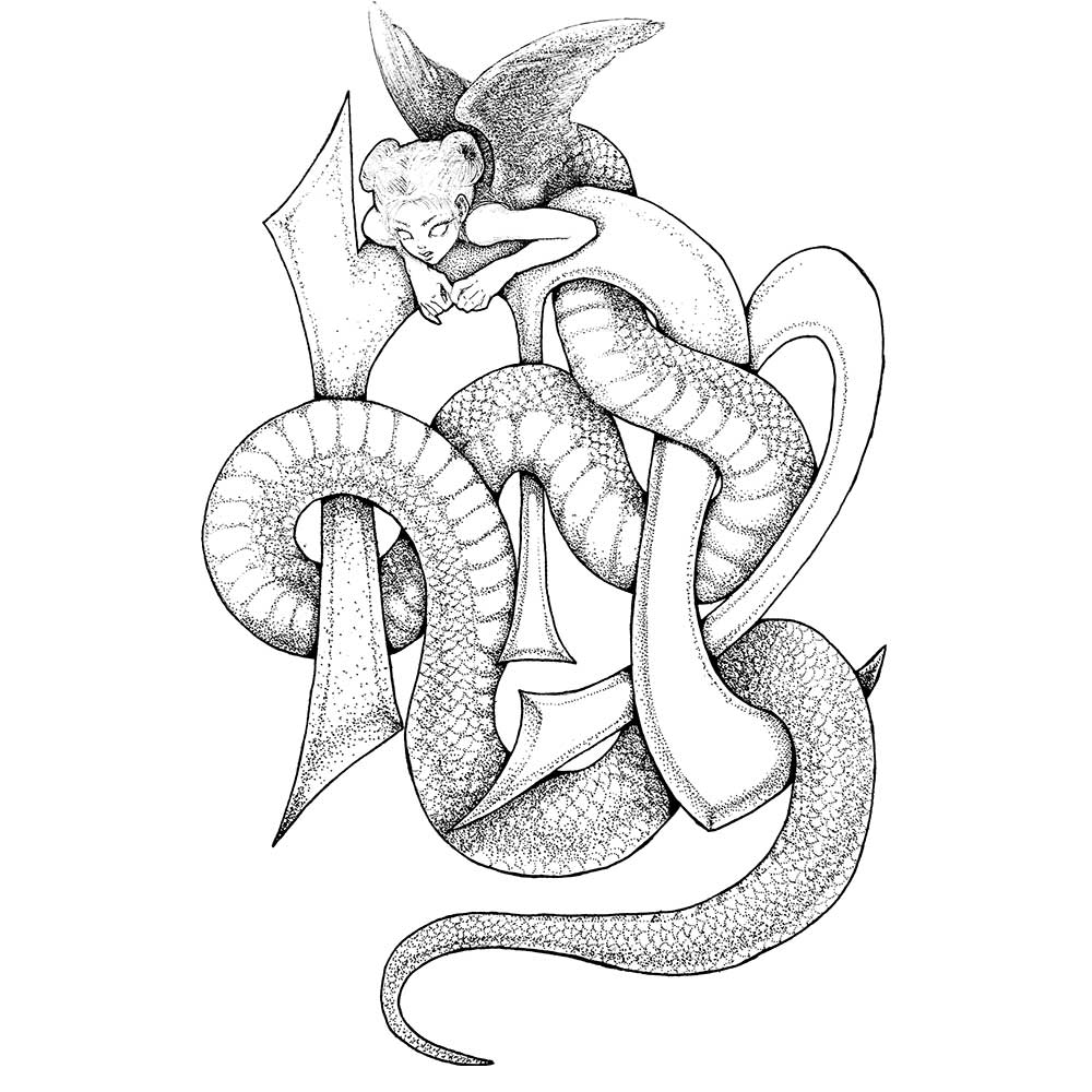 星肖绘 - 室女座 生肖蛇插画图片壁纸