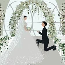 婚纱系列插画图片壁纸