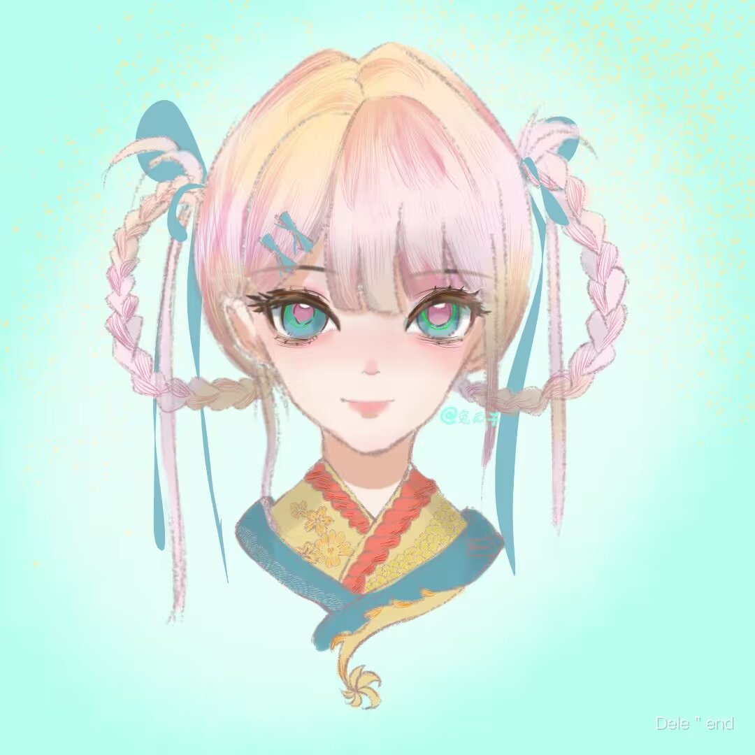 中华龙纹少女插画图片壁纸