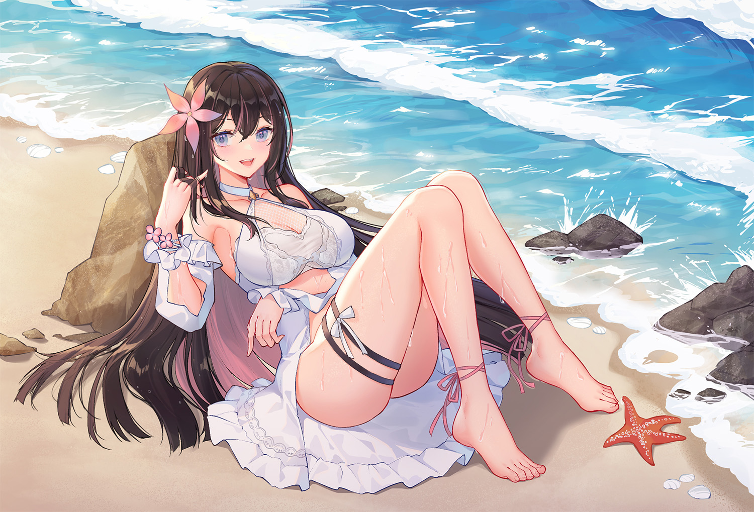 海滨少女-玉足女孩子