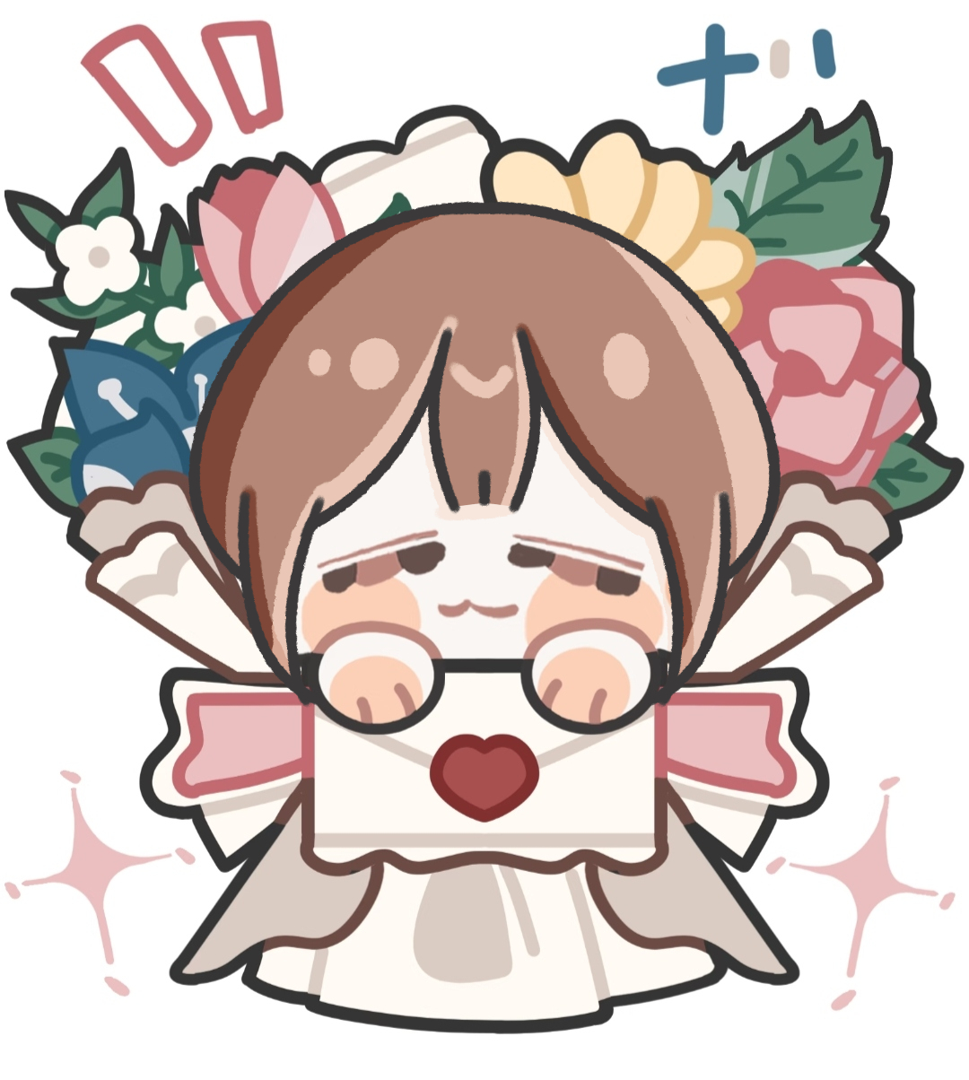 花束小人插画图片壁纸