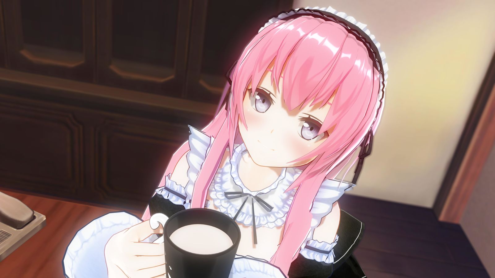 热牛奶和粉红色插画图片壁纸