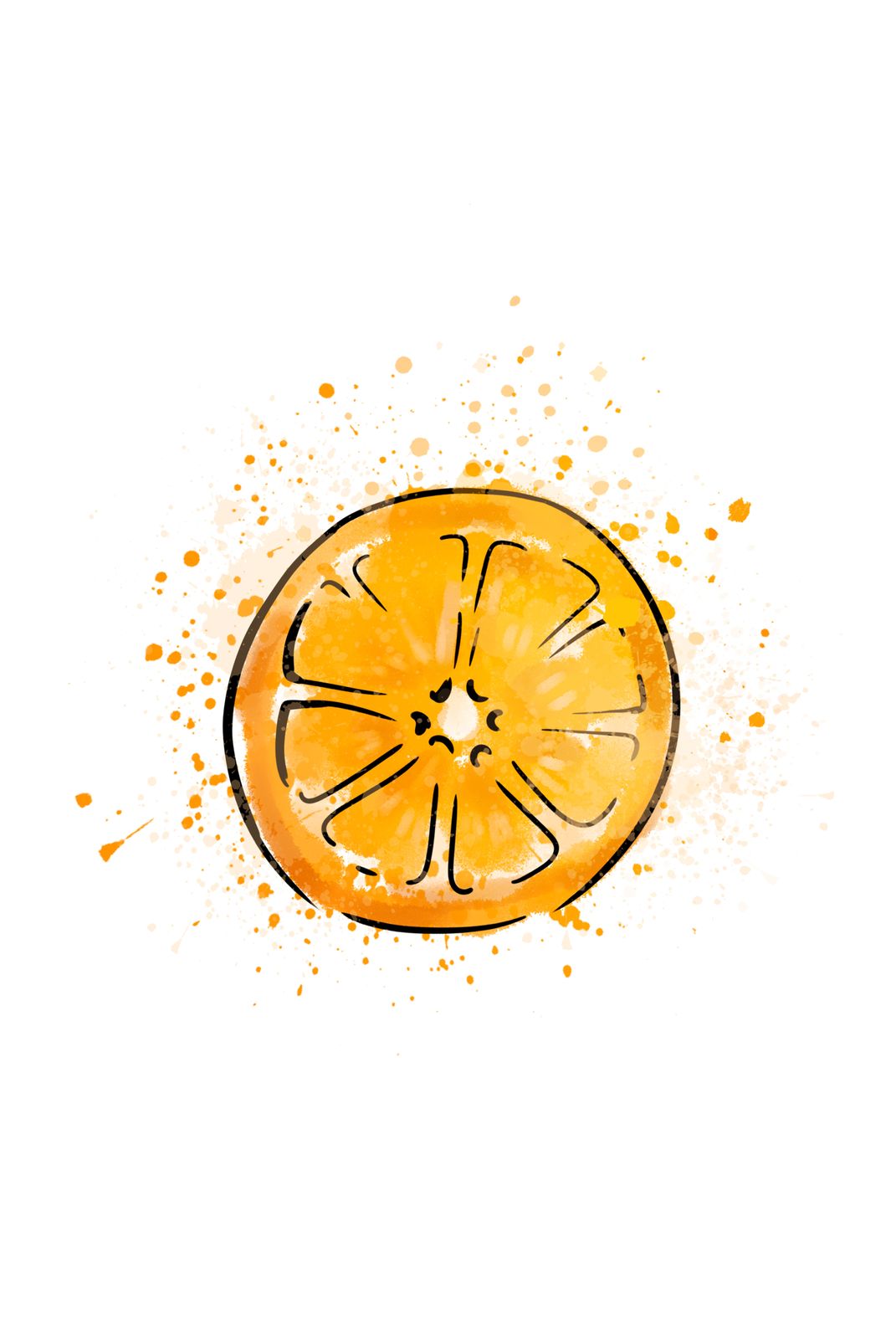 橙子插画图片壁纸