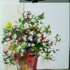 花卉，手绘油画写生
