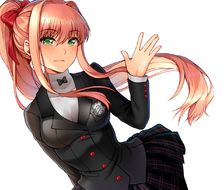 Monika cosplays Kasumi