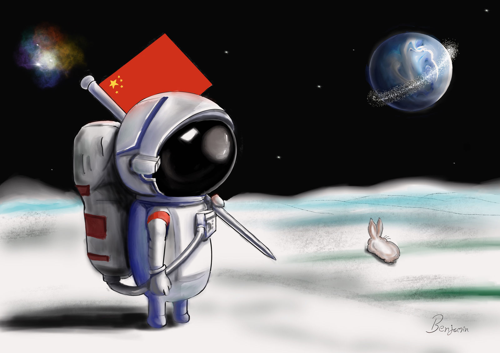 孤独宇航员卡通壁纸图片