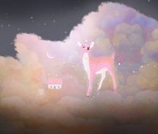 幻想着云中有我的房子和鹿