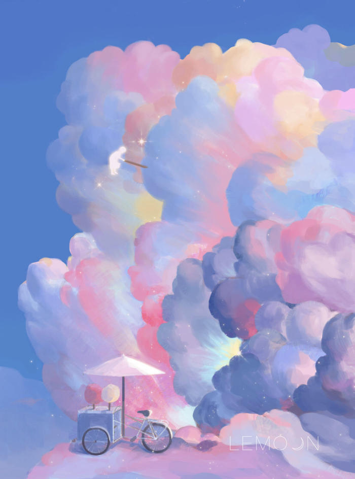 云朵棉花糖☁️插画图片壁纸