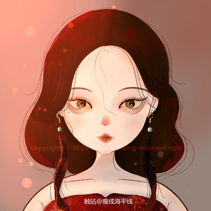 少女头像/迪丽热巴插画图片壁纸