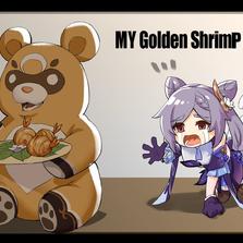 My golden shrimp ball!!插画图片壁纸