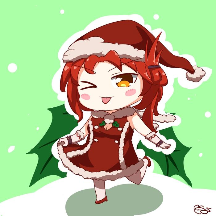 Christmas Himeko插画图片壁纸
