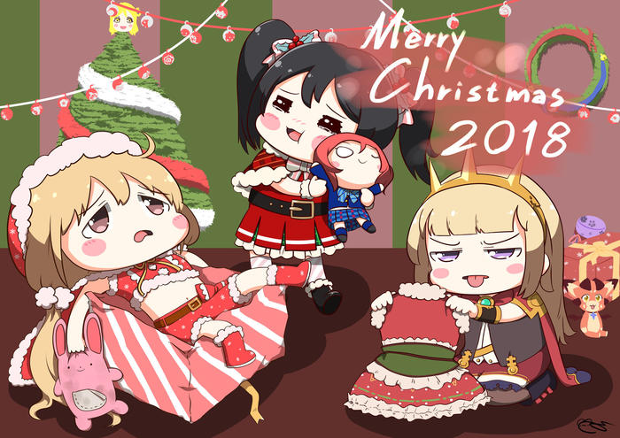 Merry Christmas插画图片壁纸