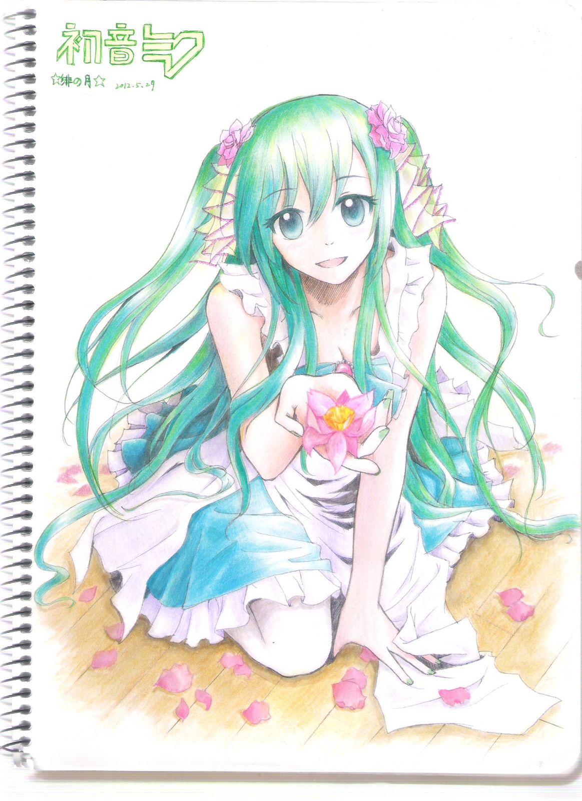 Flower~miku插画图片壁纸