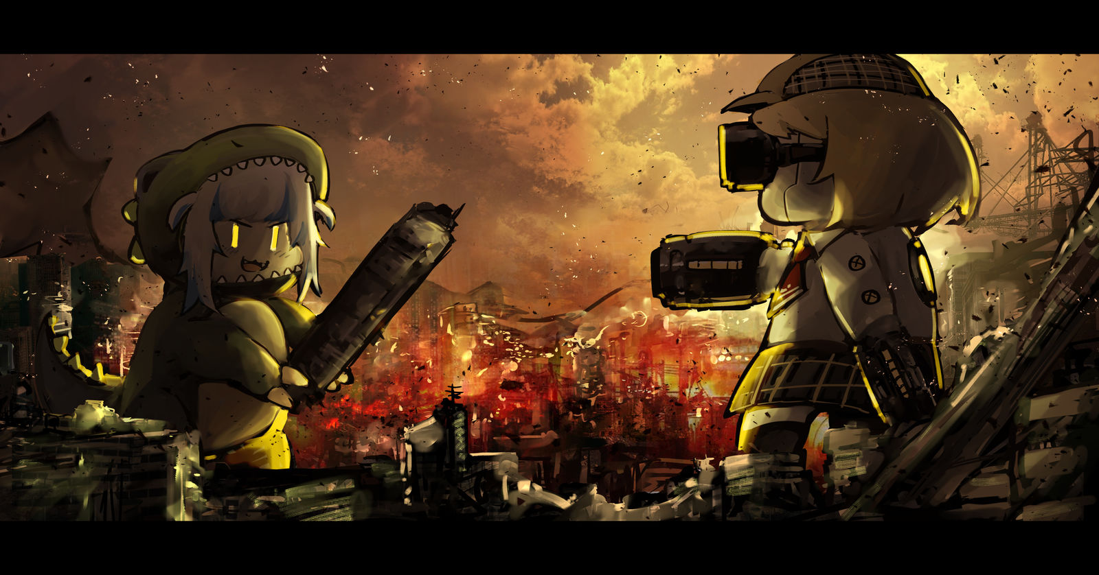 Kaiju Battle插画图片壁纸