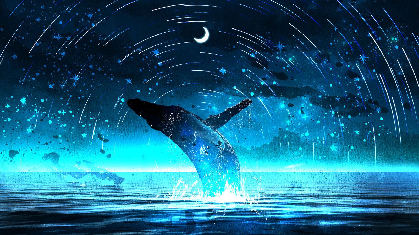 星之鲸插画图片壁纸