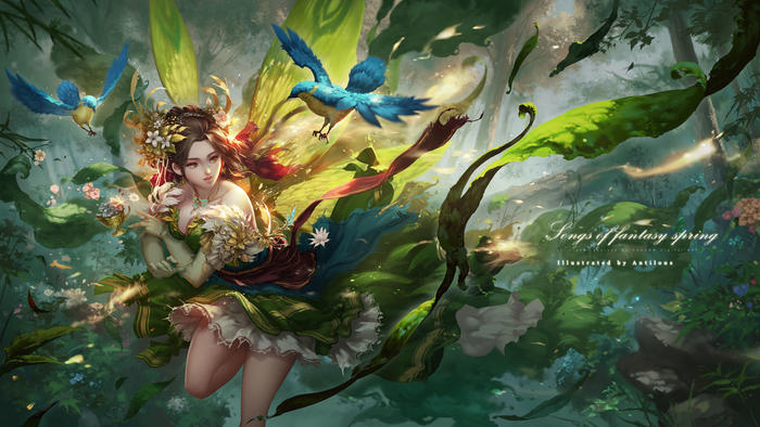 幻之春曉 Songs of fantasy spring插画图片壁纸