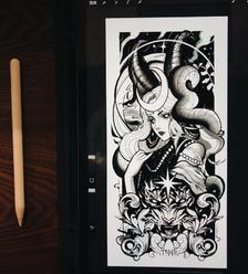 个人纹身设计dark3插画图片壁纸