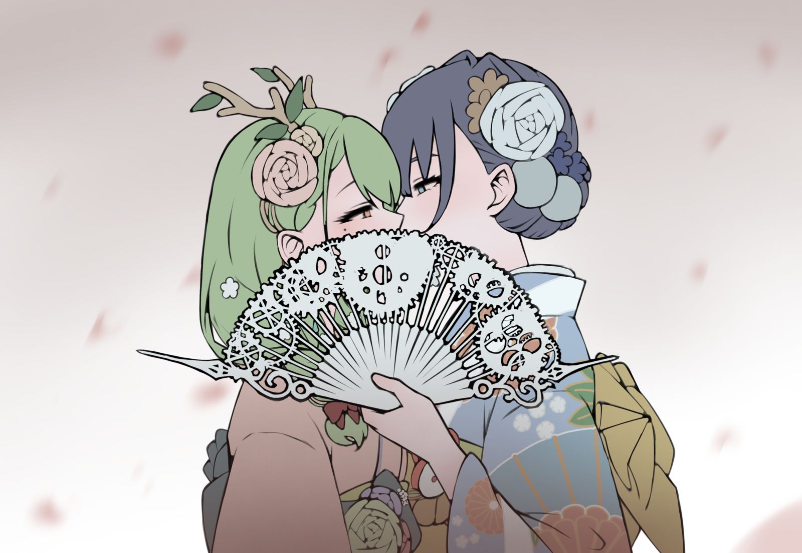 KronFau new year kimono插画图片壁纸