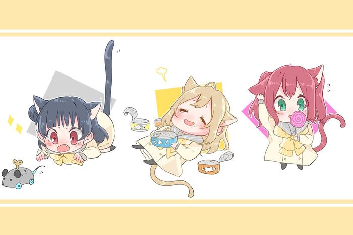 小猫化！Aqours！插画图片壁纸