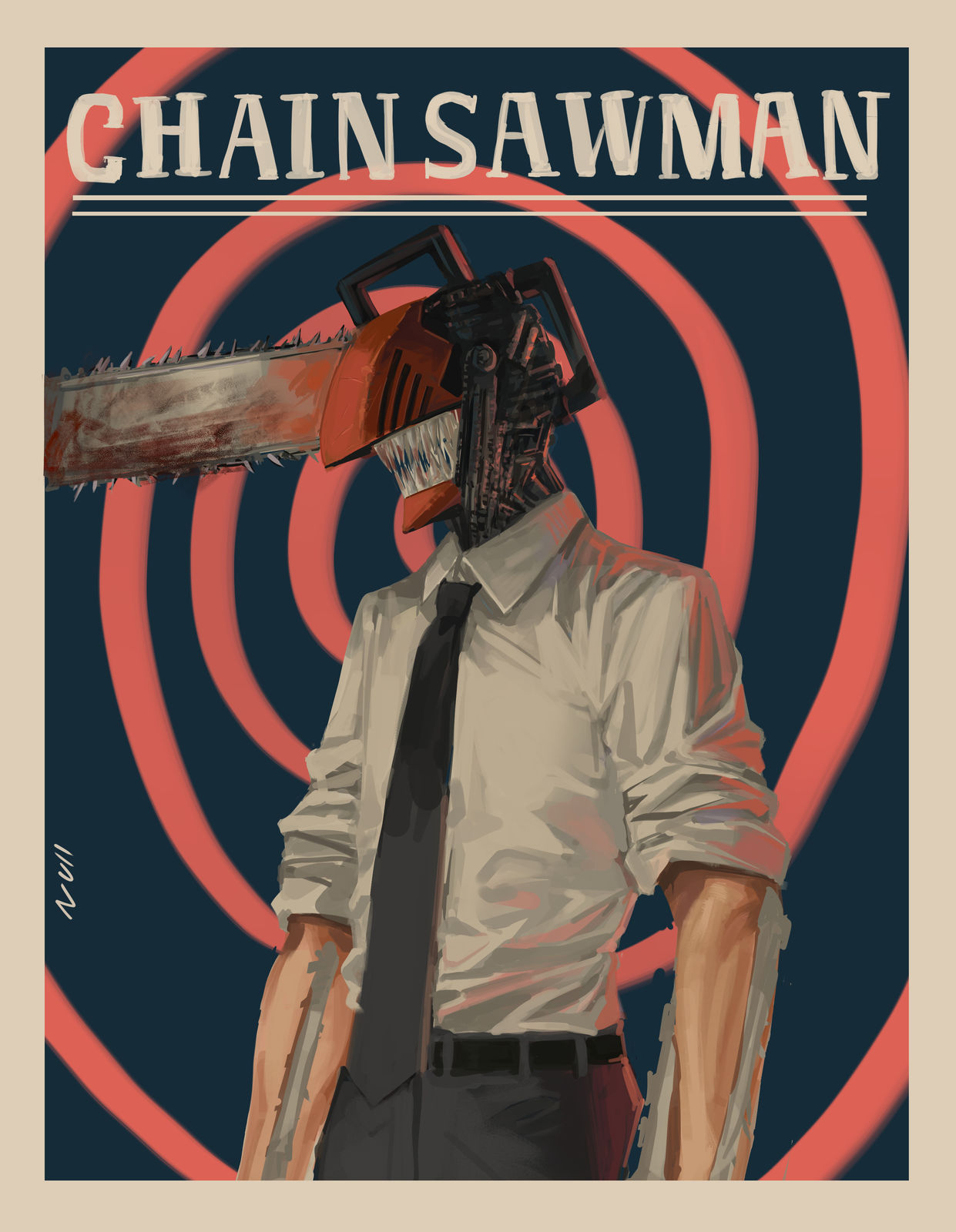 Chainsawman log插画图片壁纸