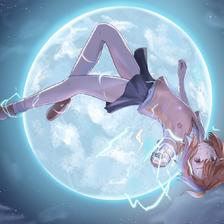 Biribiri under the blue moon.插画图片壁纸