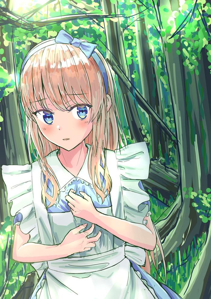 【爱丽丝系列】直奔森林插画图片壁纸