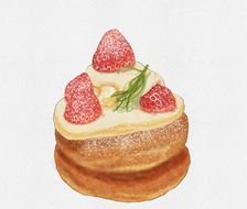 板绘美食丨草莓舒芙蕾