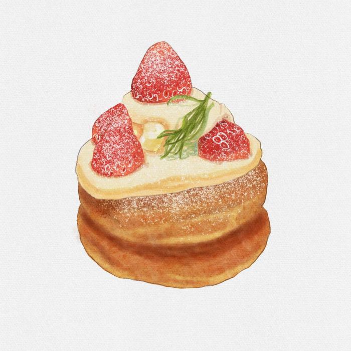 板绘美食丨草莓舒芙蕾插画图片壁纸