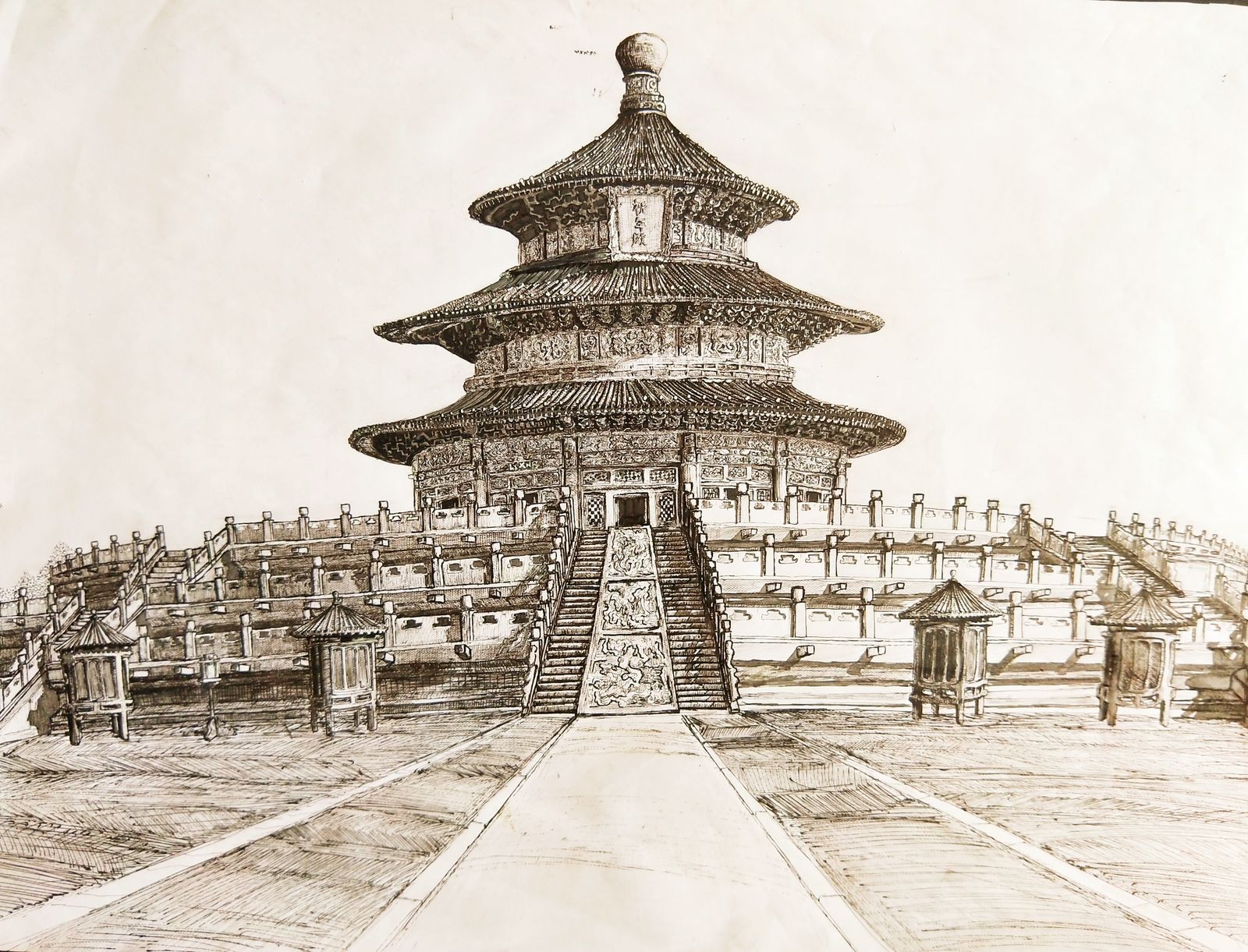 《北京-天坛-祈年殿》插画图片壁纸