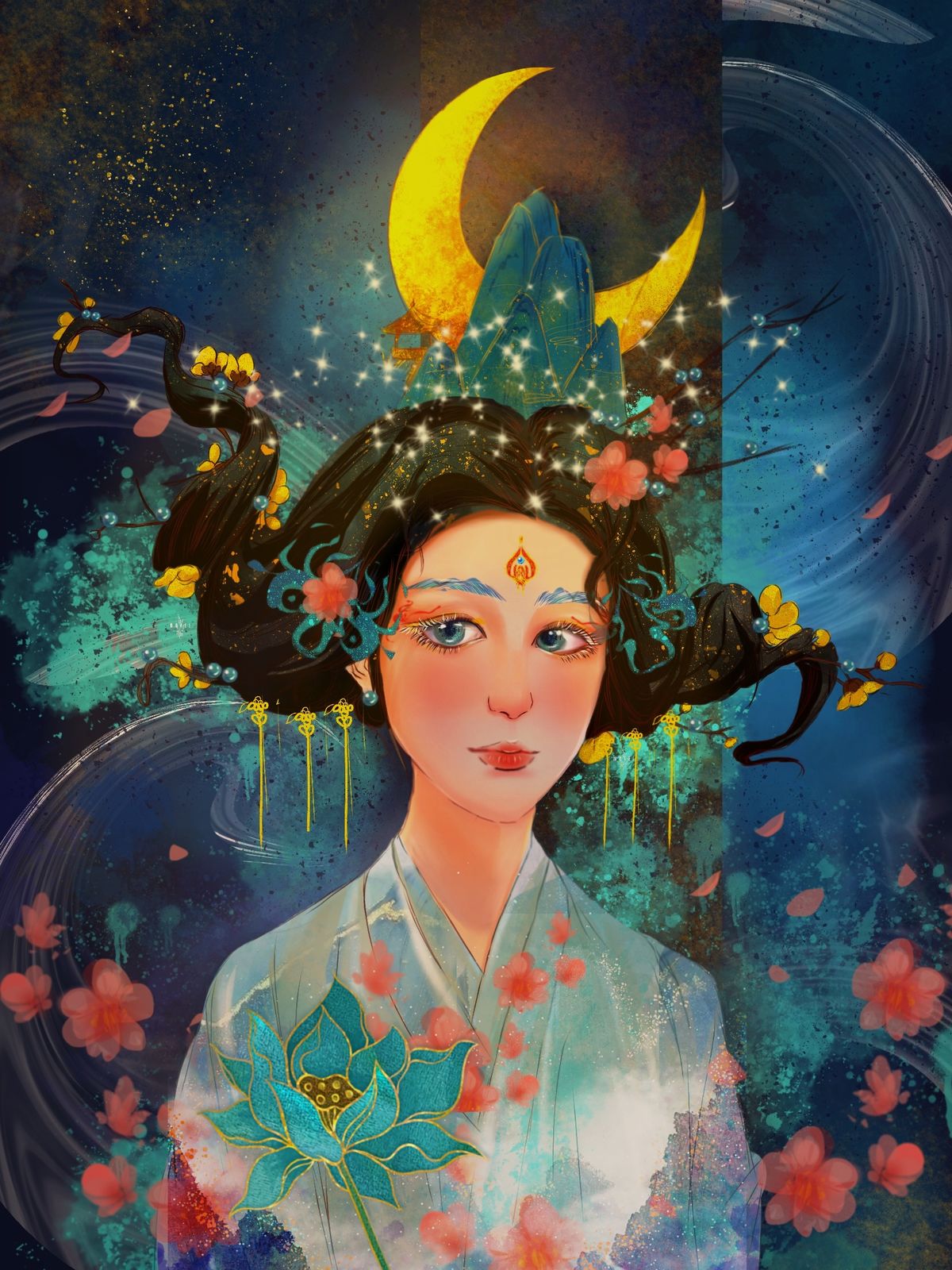 国画拟人插画图片壁纸