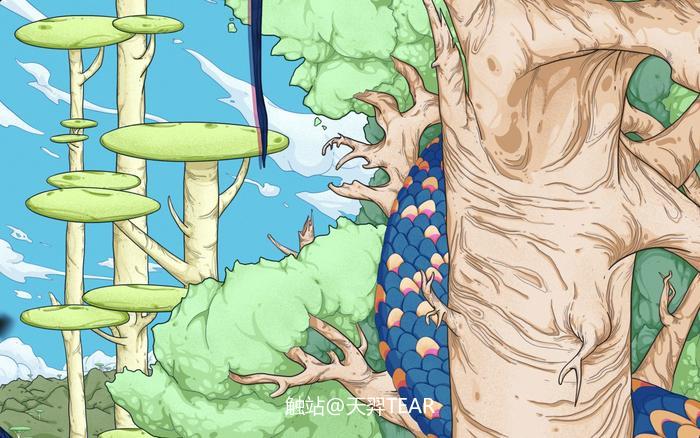 误入奇异境———《绿林巨蛇》插画图片壁纸