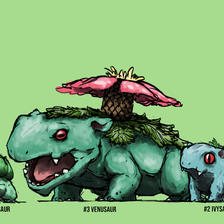 Bulbasaur, Ivysaur, Veneusaur插画图片壁纸
