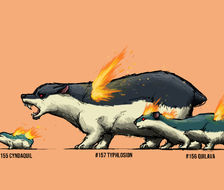 Cyndaquil,Quilava,Typhlosion