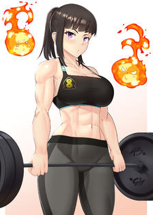 Maki Oze Workout (Fire Force)插画图片壁纸