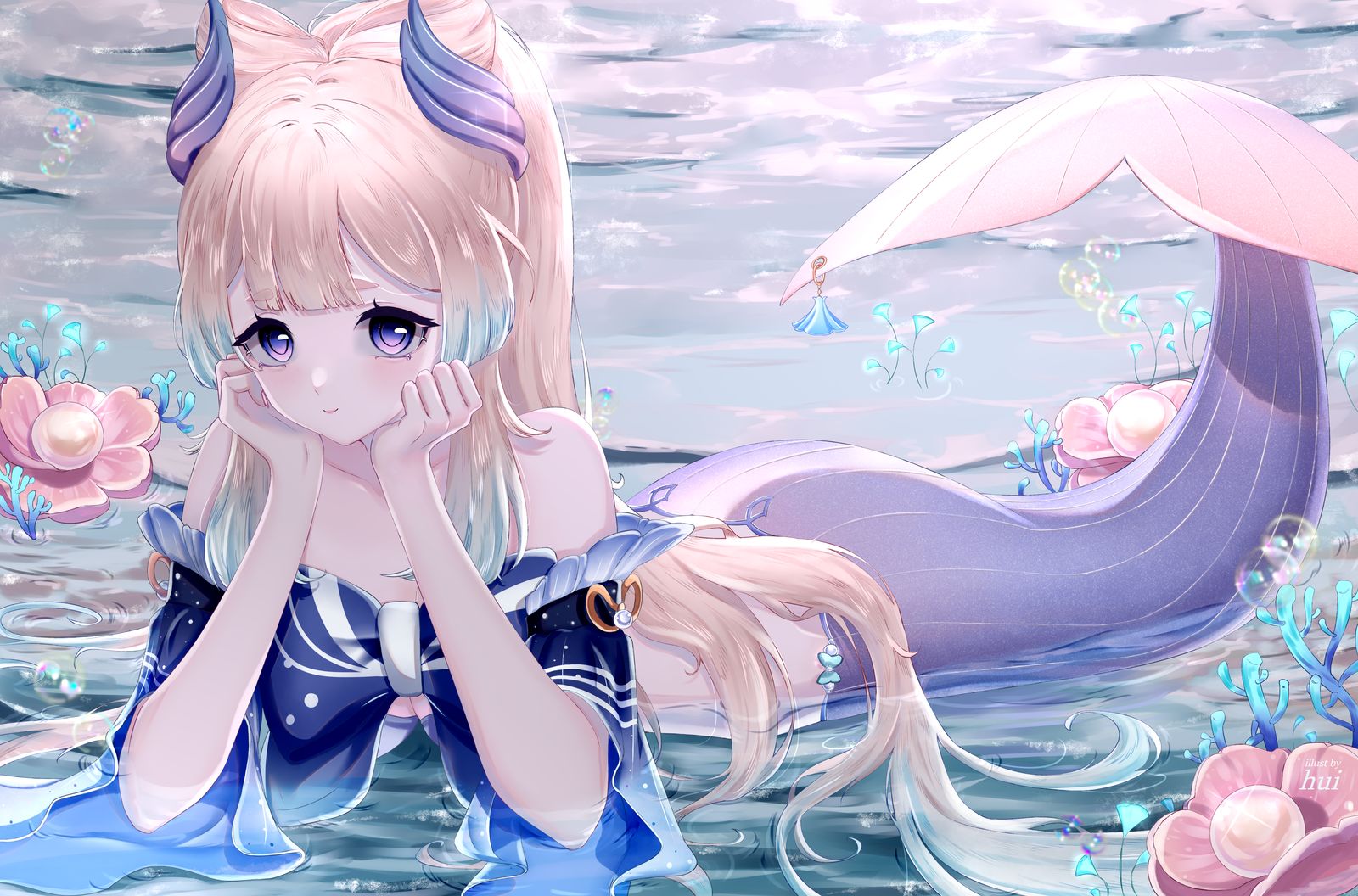 Mermaid Kokomi-illustration原神