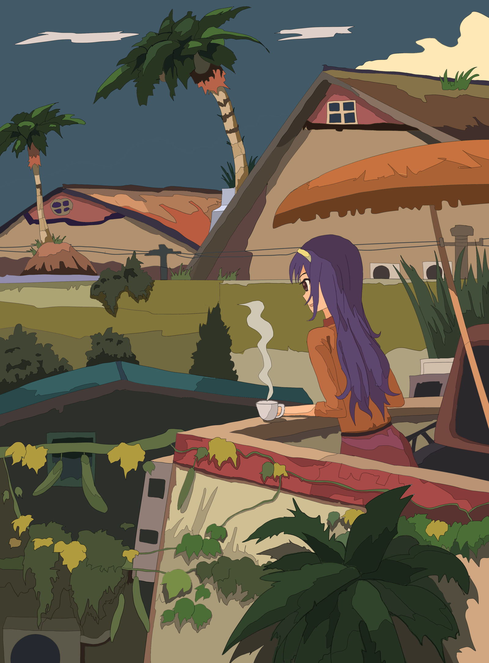 看风景插画图片壁纸