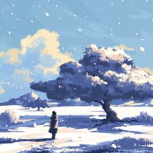 The First Snowfall插画图片壁纸