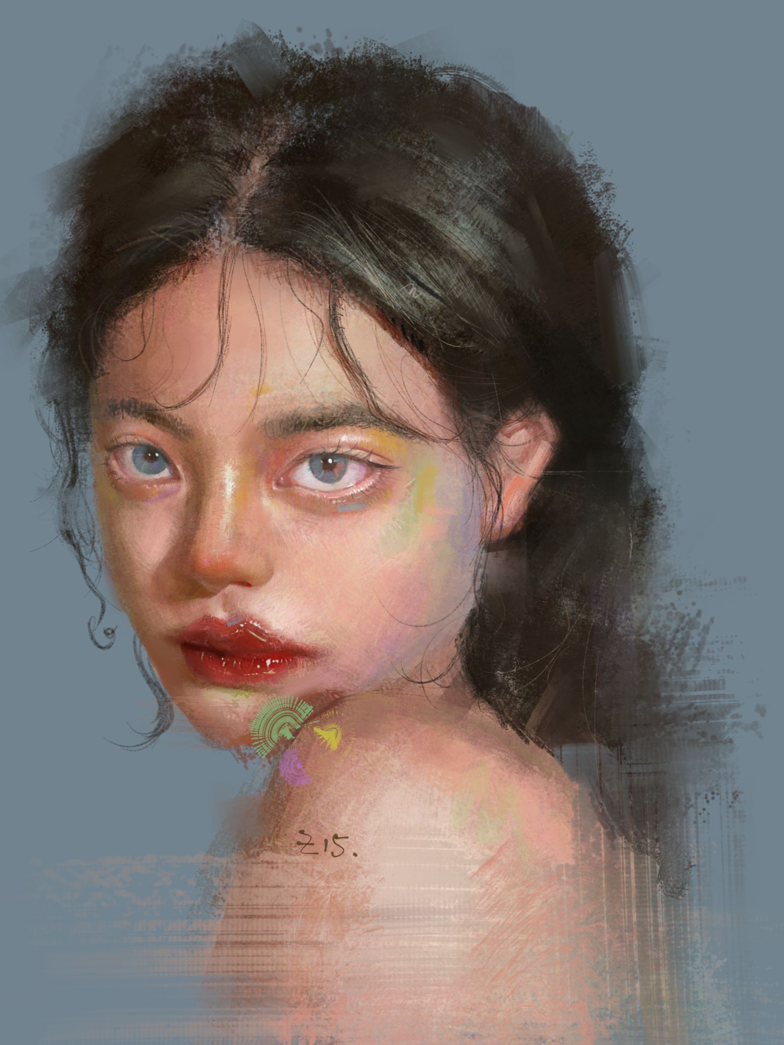 人像厚涂插画图片壁纸