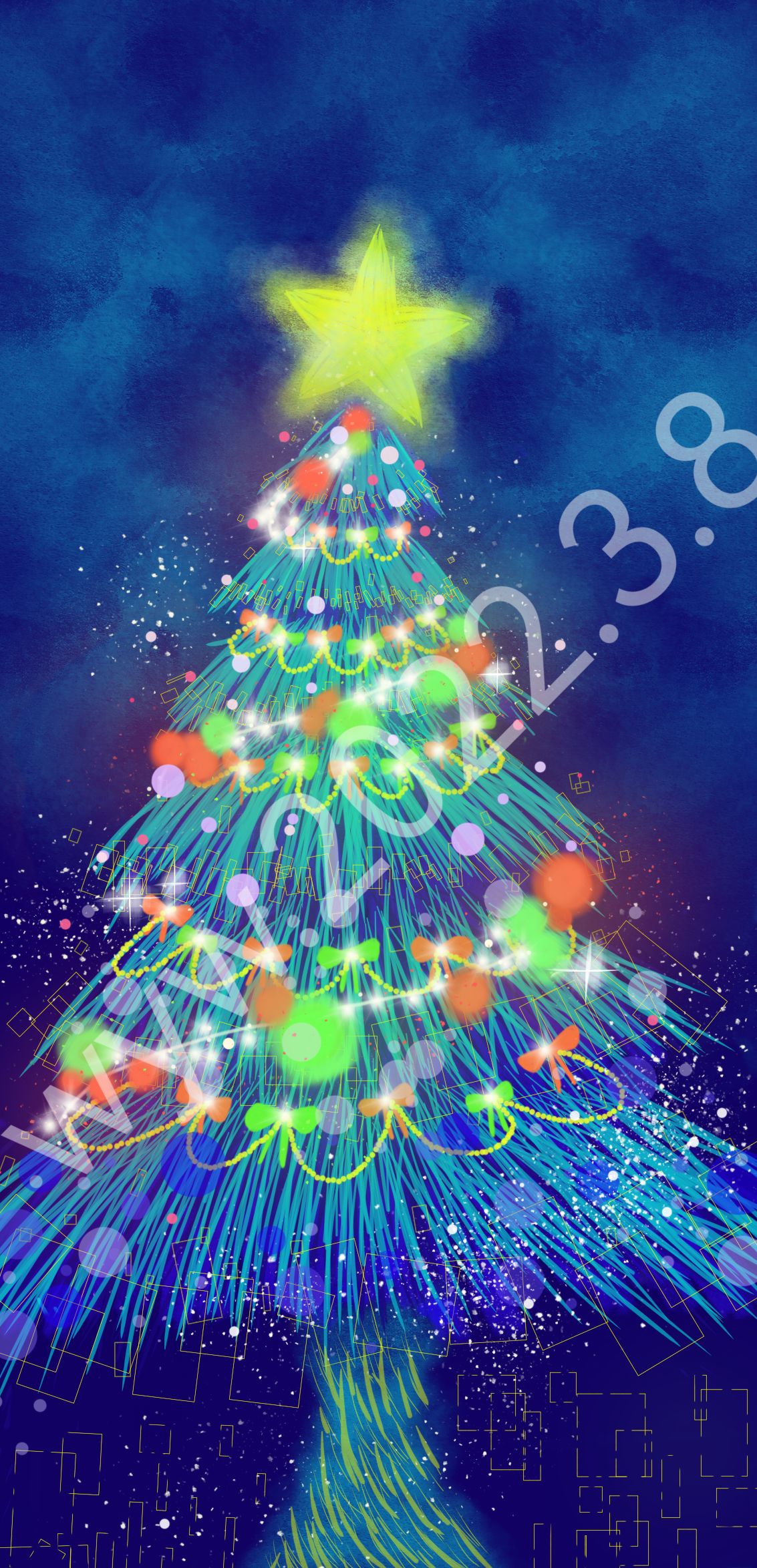 专属心爱的人的圣诞树。插画图片壁纸