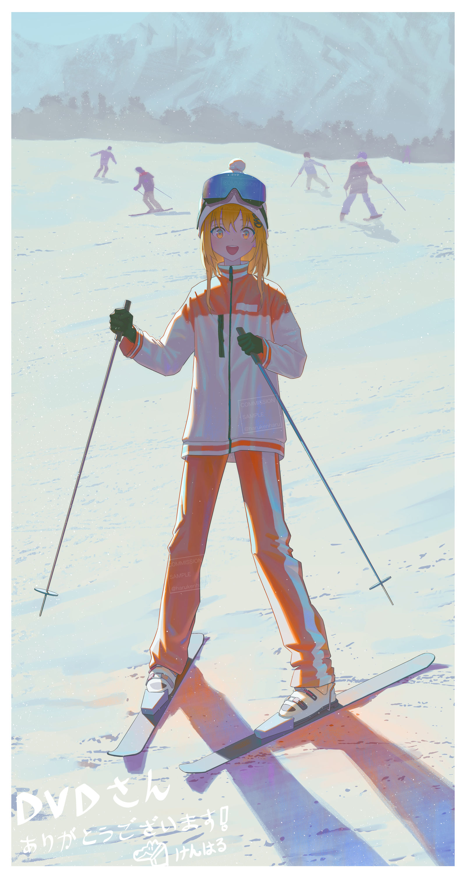 滑雪插画图片壁纸