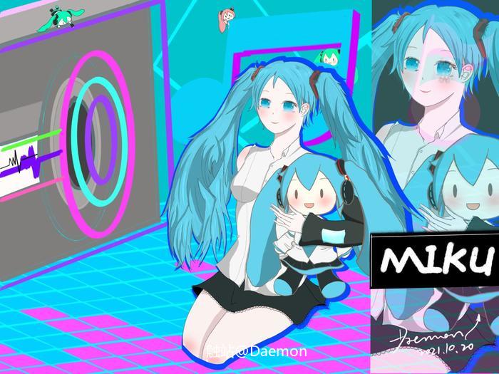 初音与fufu插画图片壁纸