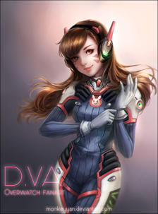 D.VA Game On!!插画图片壁纸