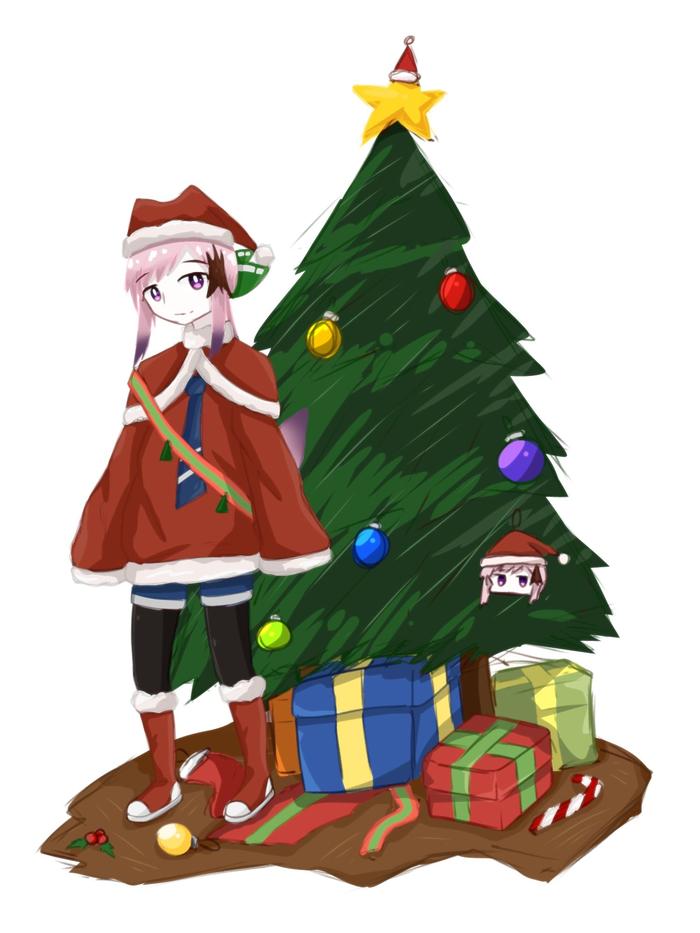 Merry Christmas and Happy NY插画图片壁纸