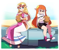 Zelda and inkling (commission)