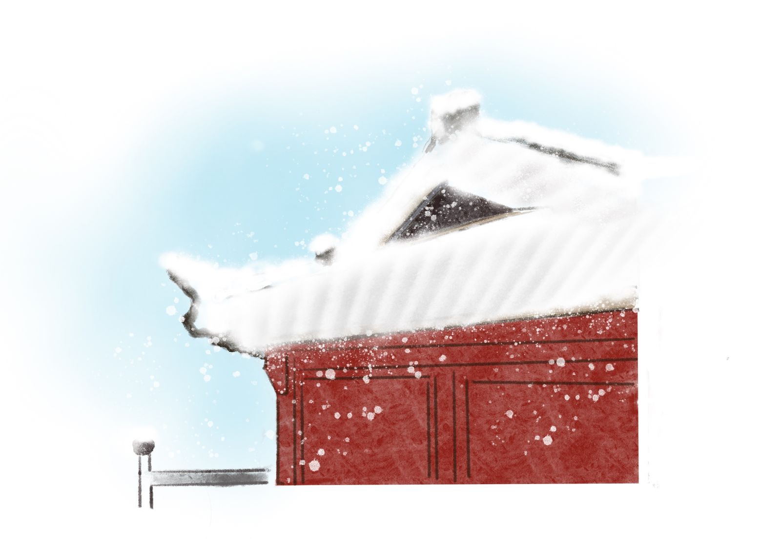 武当雪景插画图片壁纸