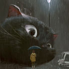 雨中的大猫