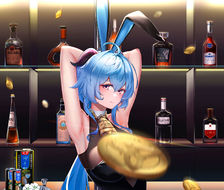 酒吧兔女郎-甘雨-绘画原神