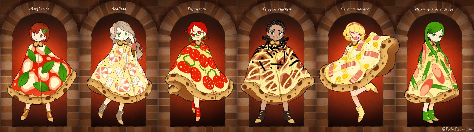 披萨的衣服插画图片壁纸